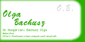 olga bachusz business card